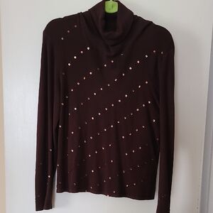 BCBGMax Brown Sequin Sweater